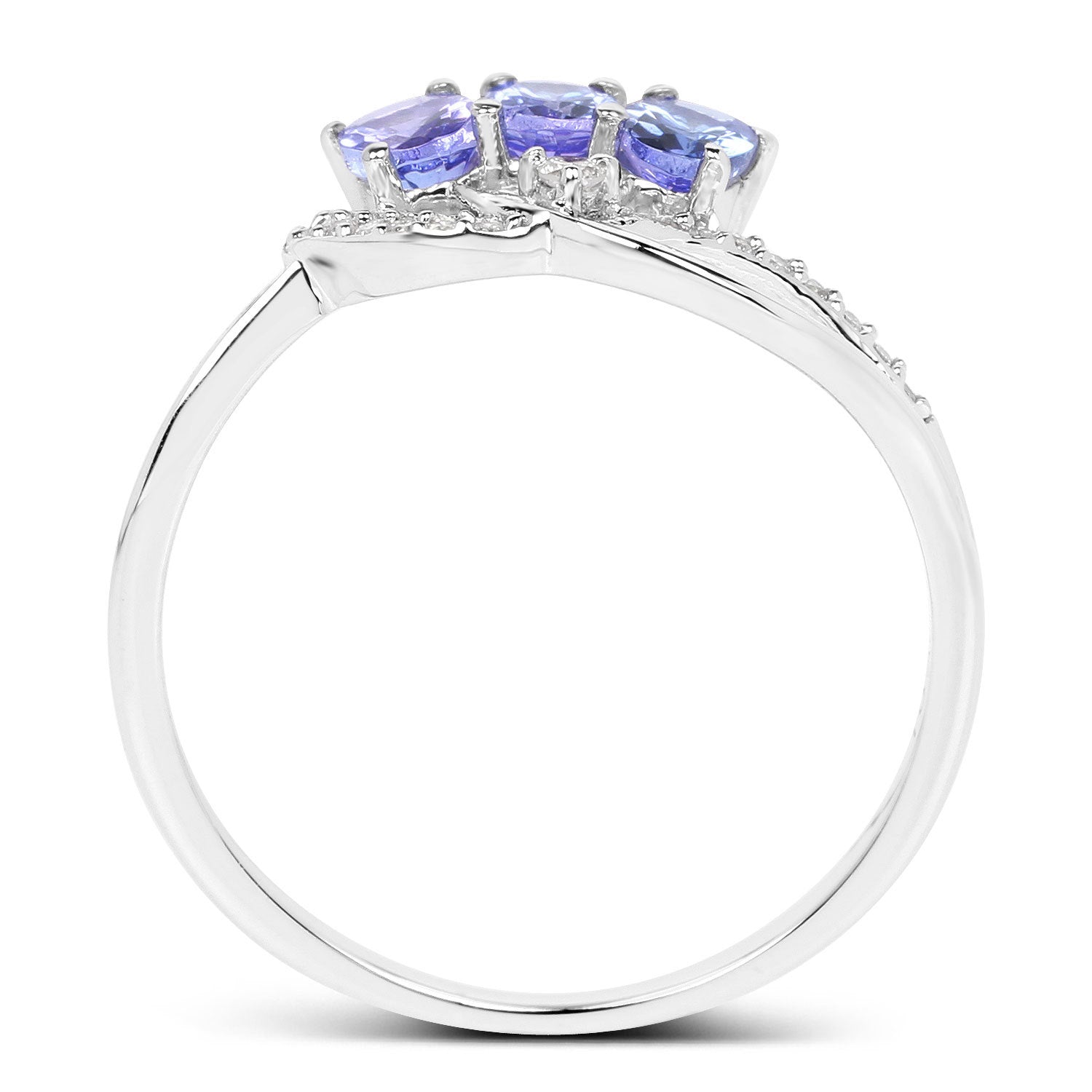 0.56 Carat Genuine Tanzanite and White Diamond 14K White Gold Ring Bids.com