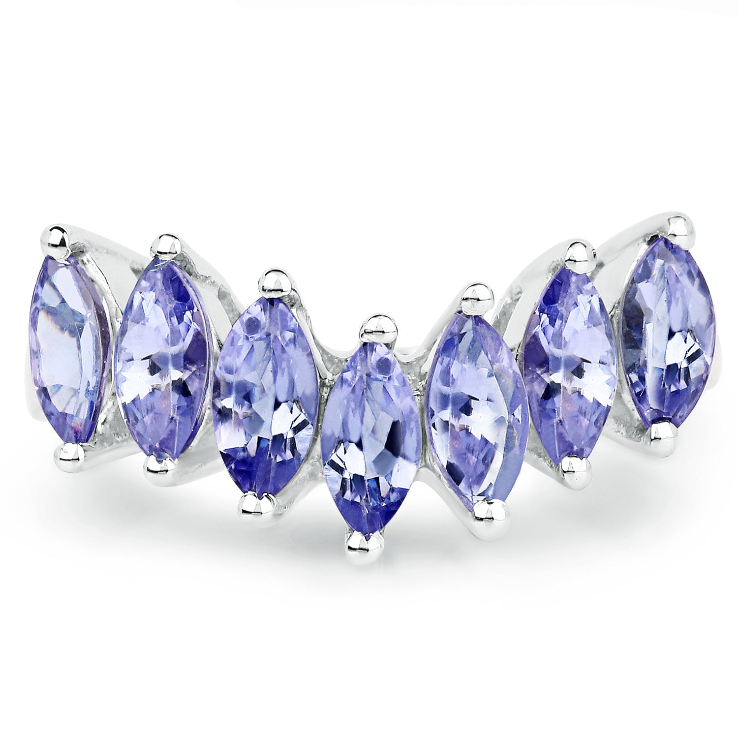 1.68 Carat Genuine Tanzanite .925 Sterling Silver Ring Bids.com
