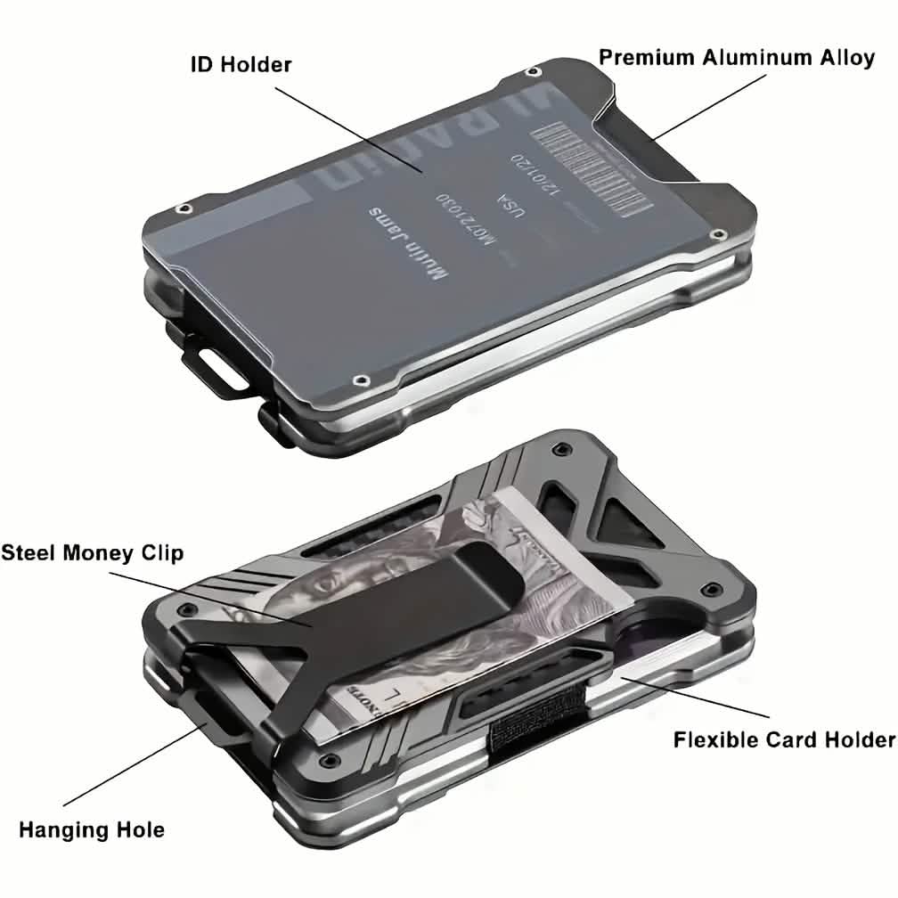 RFID Aluminum Money Clip Wallet – Ultra-Thin, Holds 15 Cards DailySale