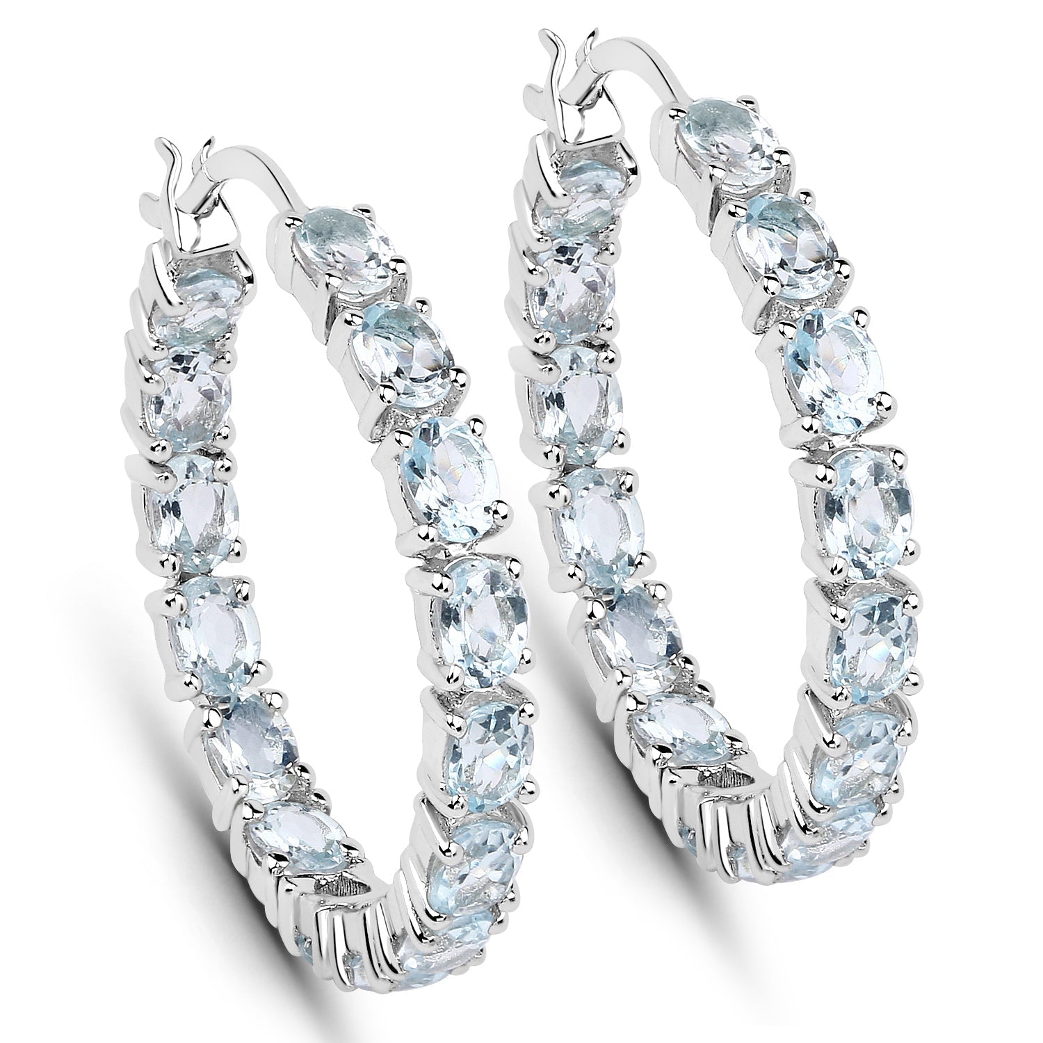 5.70 Carat Genuine Blue Topaz .925 Sterling Silver Earrings Bids.com