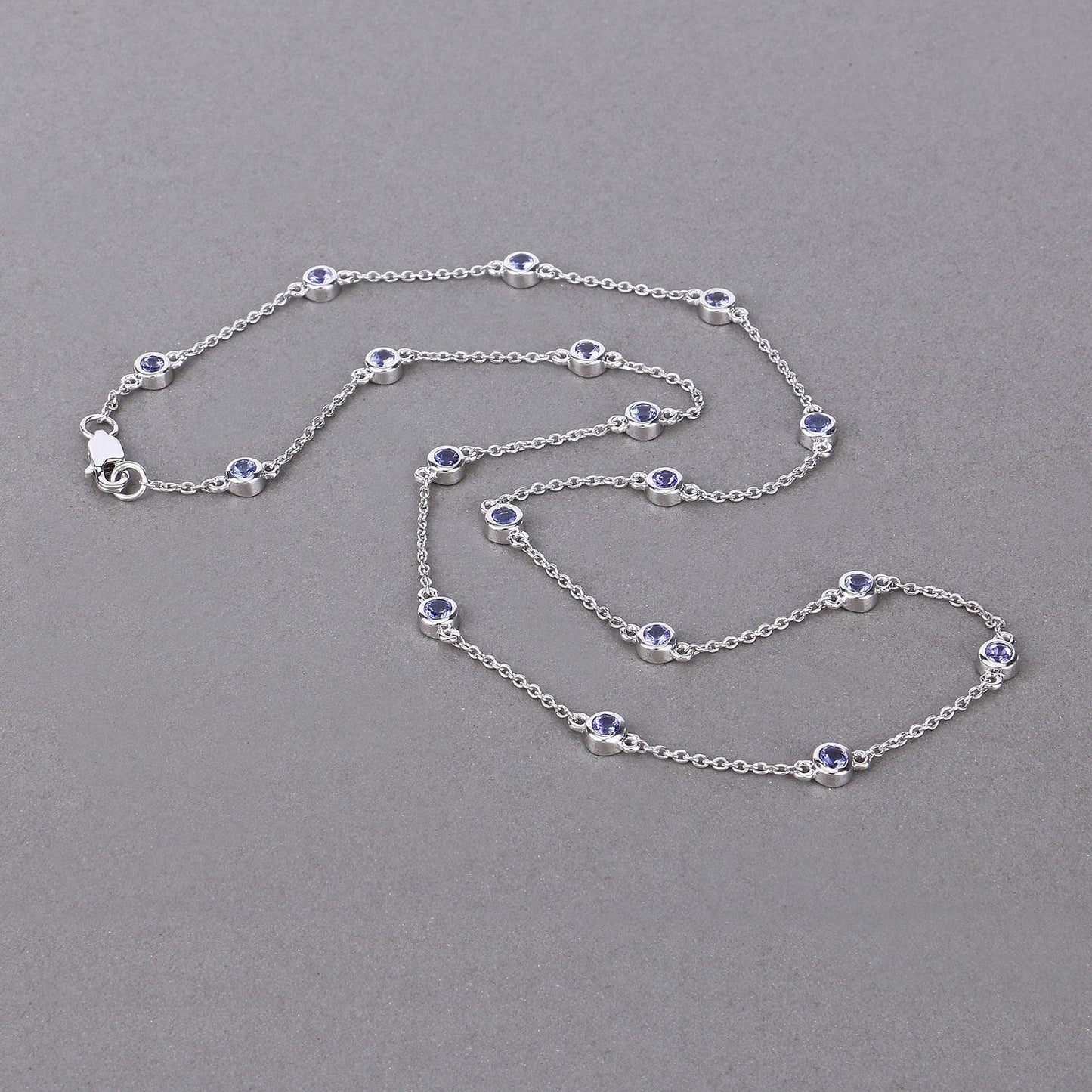 1.80 Carat Genuine Tanzanite .925 Sterling Silver Necklace Bids.com