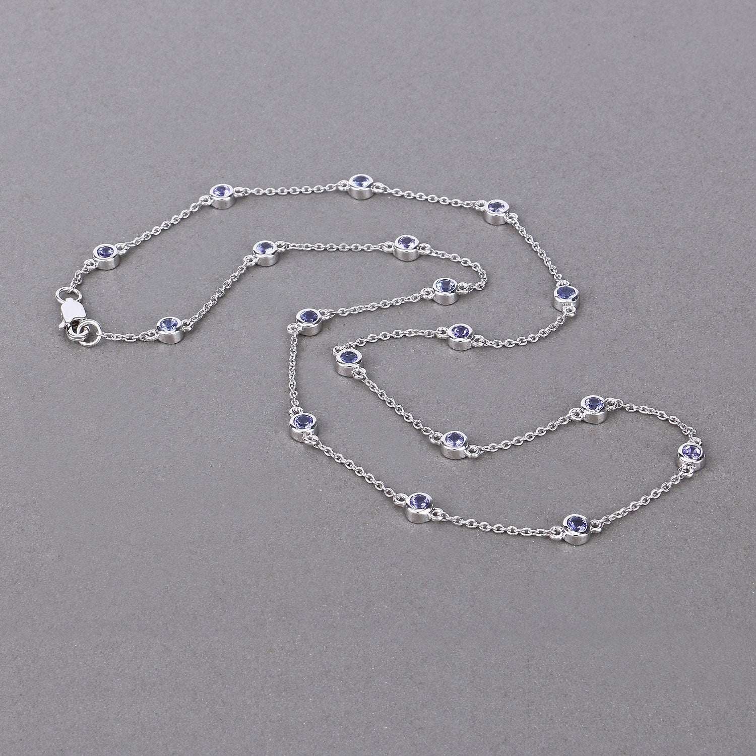 1.80 Carat Genuine Tanzanite .925 Sterling Silver Necklace Bids.com