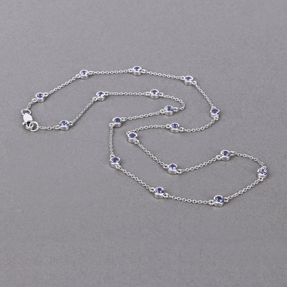 1.80 Carat Genuine Tanzanite .925 Sterling Silver Necklace Bids.com
