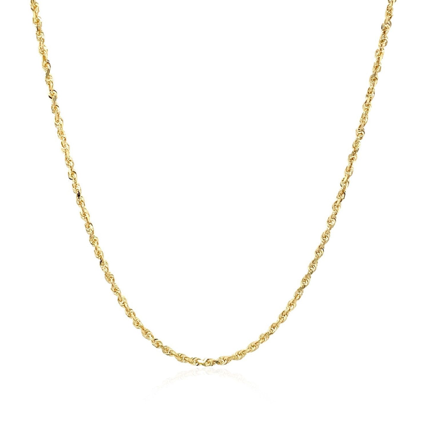 10k Yellow Gold Solid Diamond Cut Rope Chain 1.4mm Bids.com