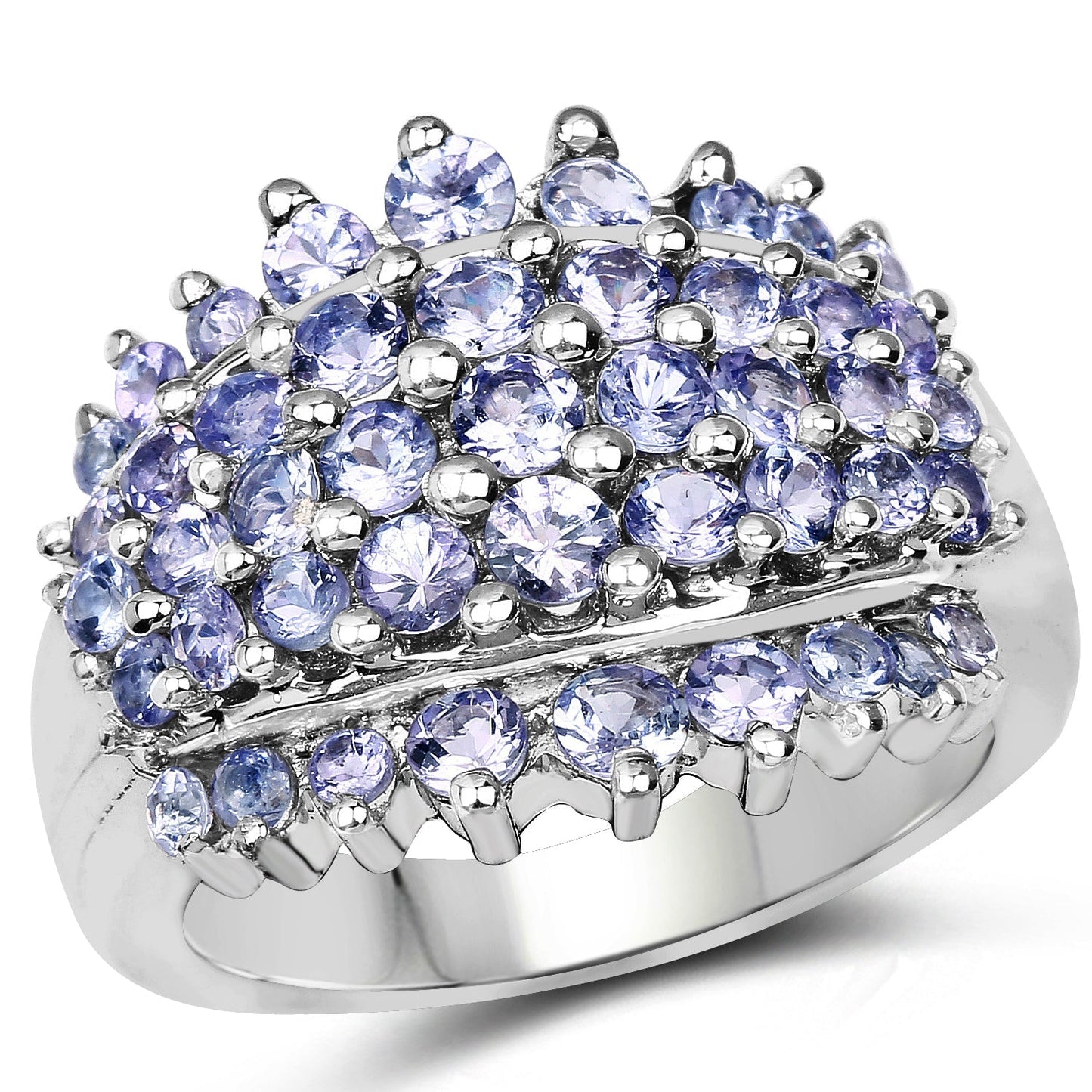 2.35 Carat Genuine Tanzanite .925 Sterling Silver Ring Bids.com