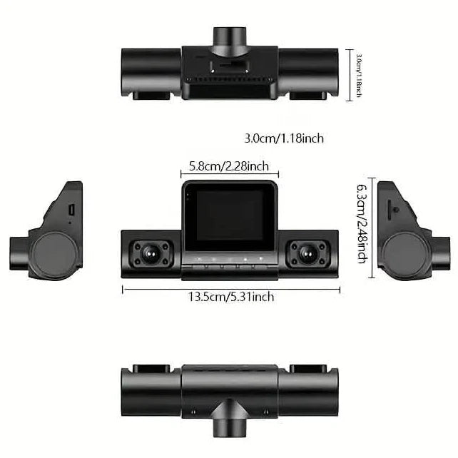 4-Channel Car DVR Dash Cam – 1080P Front, 720P Side & Rear, Night Vision DailySale
