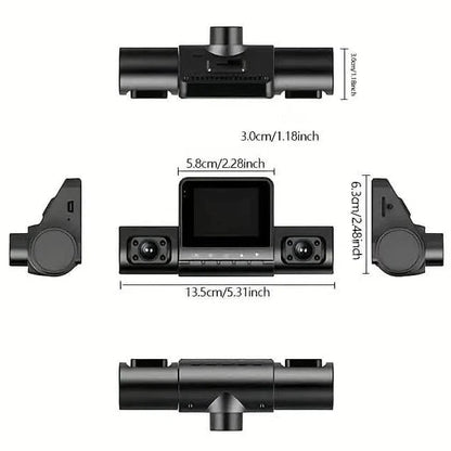 4-Channel Car DVR Dash Cam – 1080P Front, 720P Side & Rear, Night Vision DailySale