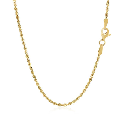 2.0mm 10k Yellow Gold Solid Diamond Cut Rope Chain Bids.com