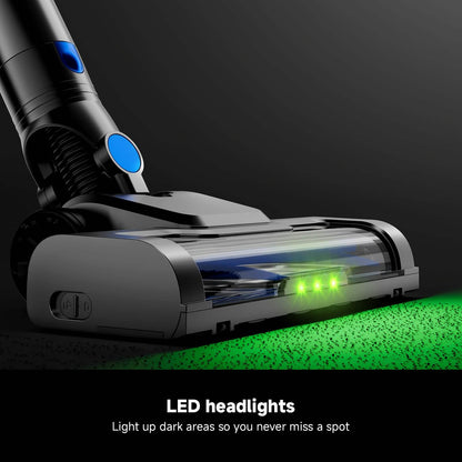 Cordless Vacuum Cleaner with LED Light & Removable Battery – Blue DailySale