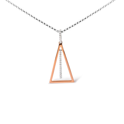 14K Rose and White Gold 1/8 Cttw Diamond Windchime 18" Pendant Necklace (G-H Color, SI1-SI2 Clarity) Bids.com