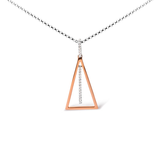 14K Rose and White Gold 1/8 Cttw Diamond Windchime 18" Pendant Necklace (G-H Color, SI1-SI2 Clarity) Bids.com