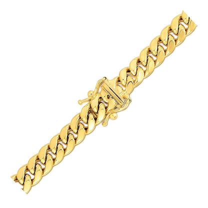 6.9mm 14k Yellow Gold Semi Solid Miami Cuban Chain Bids.com