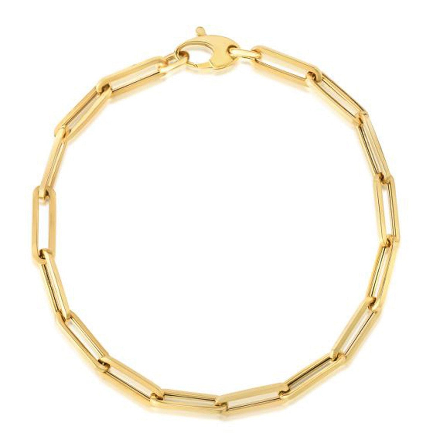 10K Yellow Gold Lite Paperclip Bracelet  (4.20 mm) Bids.com