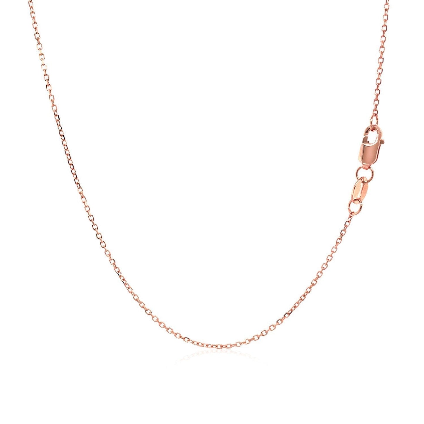 Diamond Cut Cable Link Chain in 14k Rose Gold (0.8 mm) Bids.com
