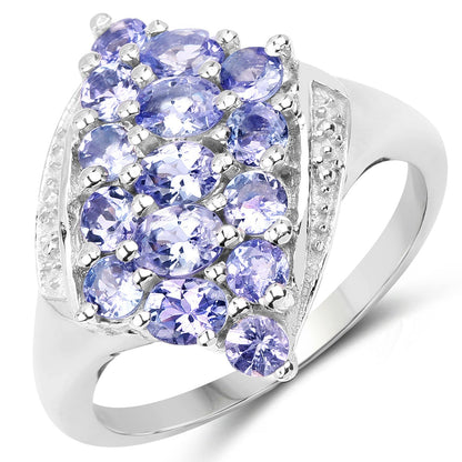 1.85 Carat Genuine Tanzanite .925 Sterling Silver Ring Bids.com