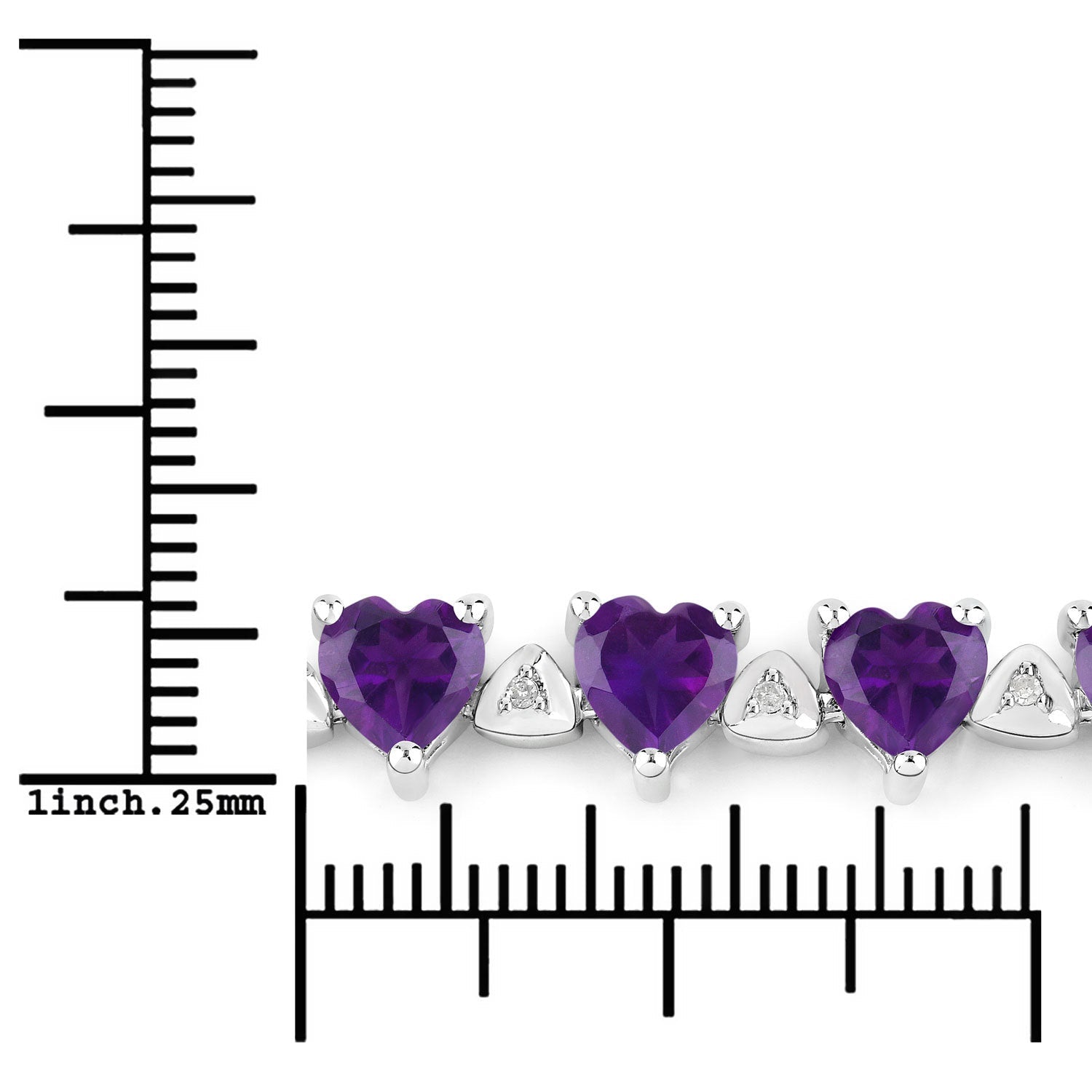 10.01 Carat Genuine Amethyst and White Diamond .925 Sterling Silver Bracelet Bids.com