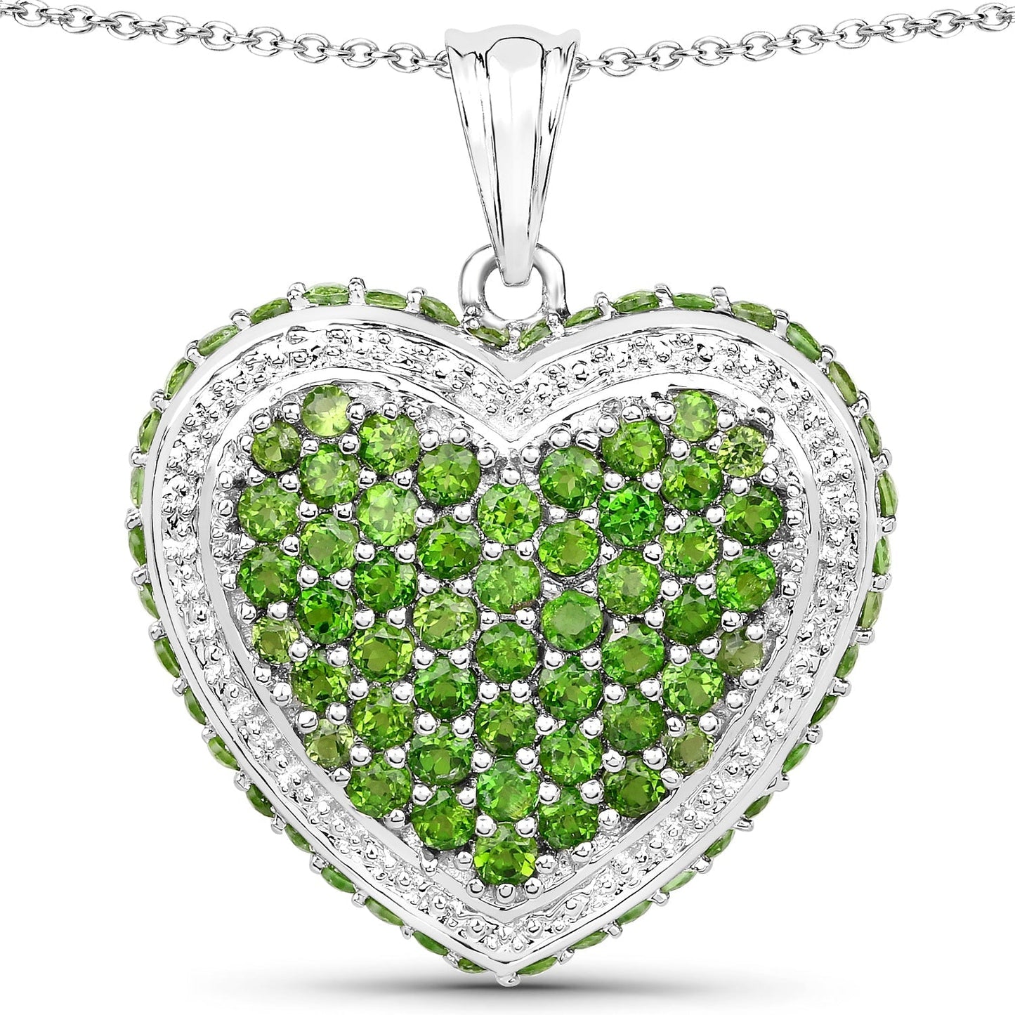 4.62 Carat Genuine Chrome Diopside .925 Sterling Silver Pendant Bids.com