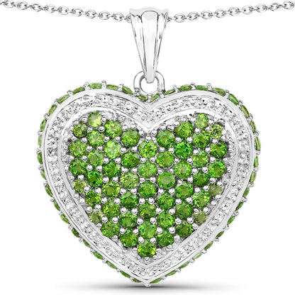 4.62 Carat Genuine Chrome Diopside .925 Sterling Silver Pendant Bids.com