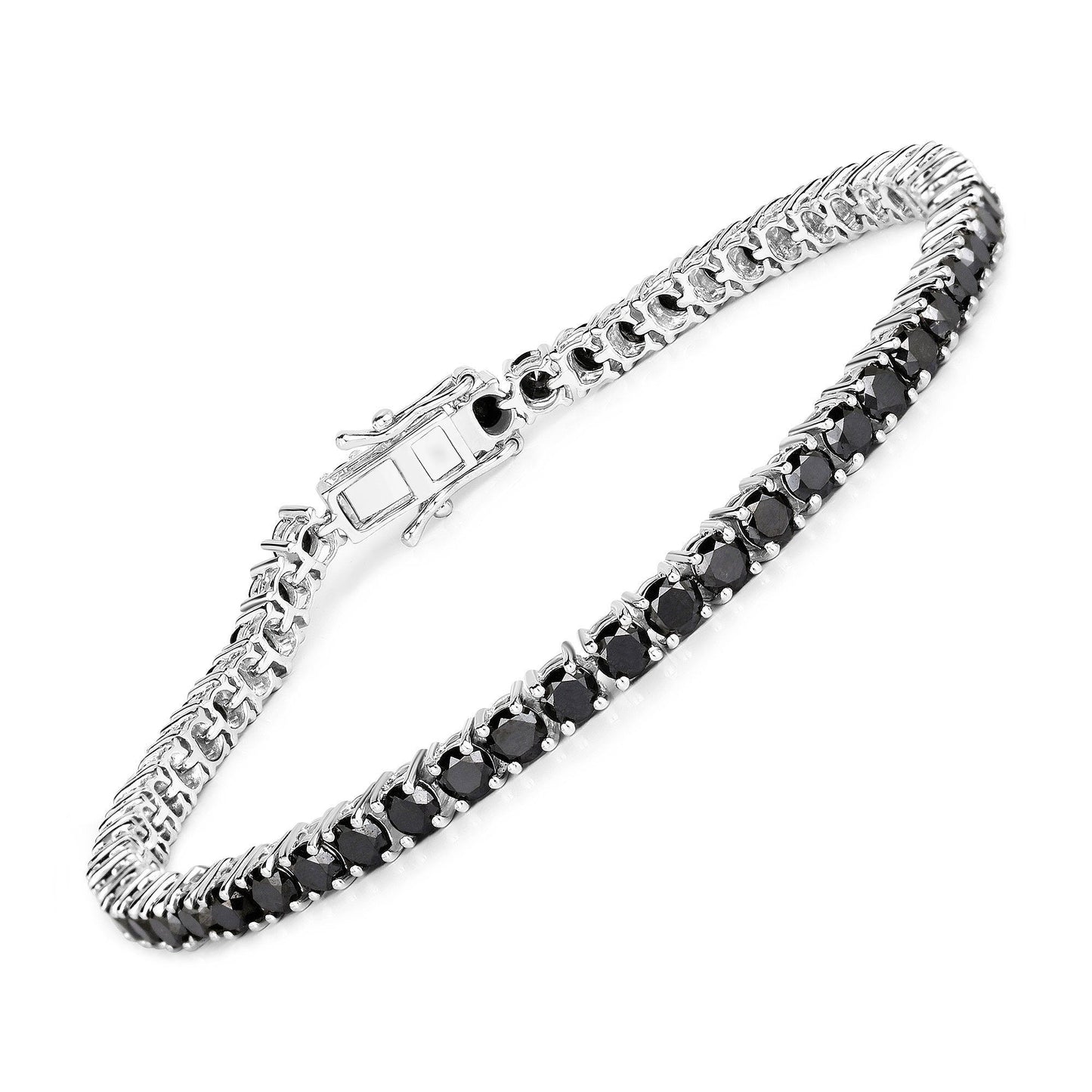 5.40 Carat Genuine Black Diamond .925 Sterling Silver Bracelet Bids.com