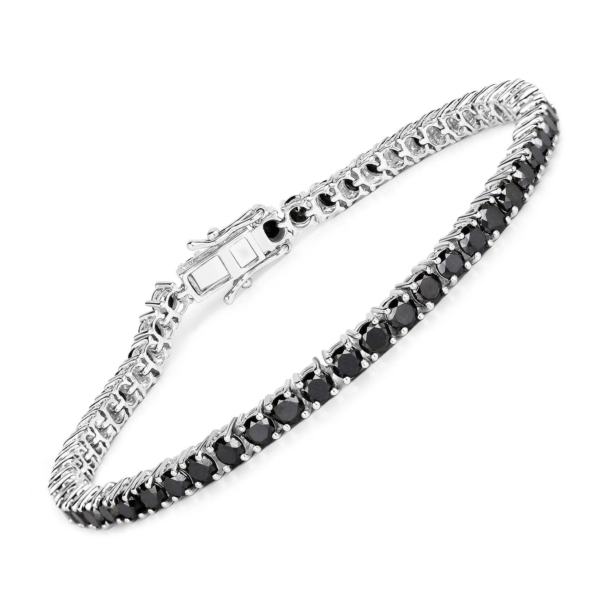 5.40 Carat Genuine Black Diamond .925 Sterling Silver Bracelet Bids.com