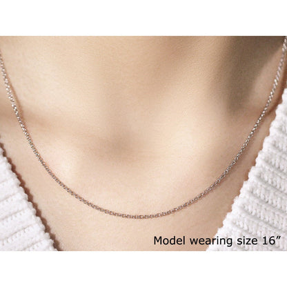 14k White Gold Round Cable Link Chain 1.9mm Bids.com