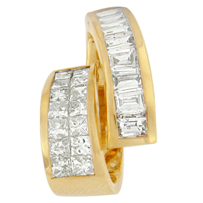 14K Yellow Gold 1 5/8 cttw Princess and Baguette Cut Diamond Fashion Pendant Necklace (G-H, VS2-SI1) Bids.com