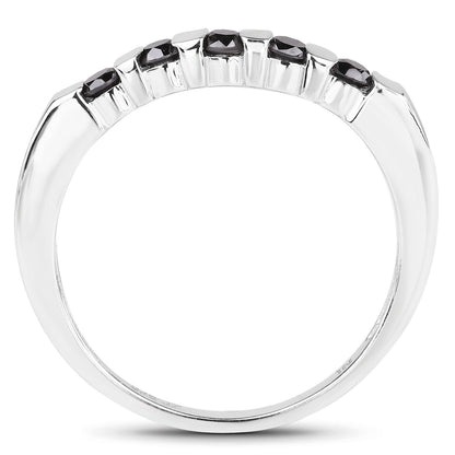 0.50 Carat Genuine Black Diamond .925 Sterling Silver Ring Bids.com