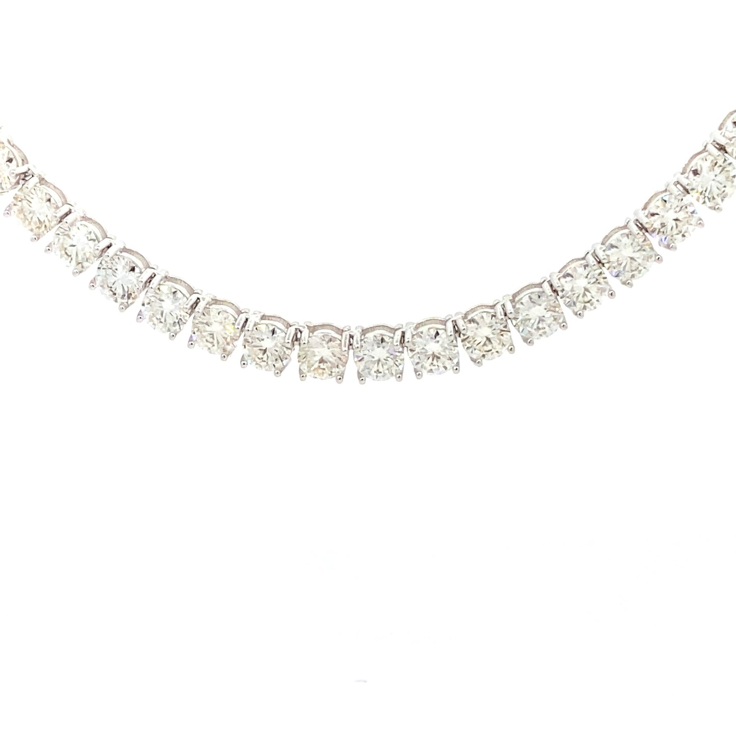 45.00ct Moissanite Tennis Necklace Sterling Silver Bids.com