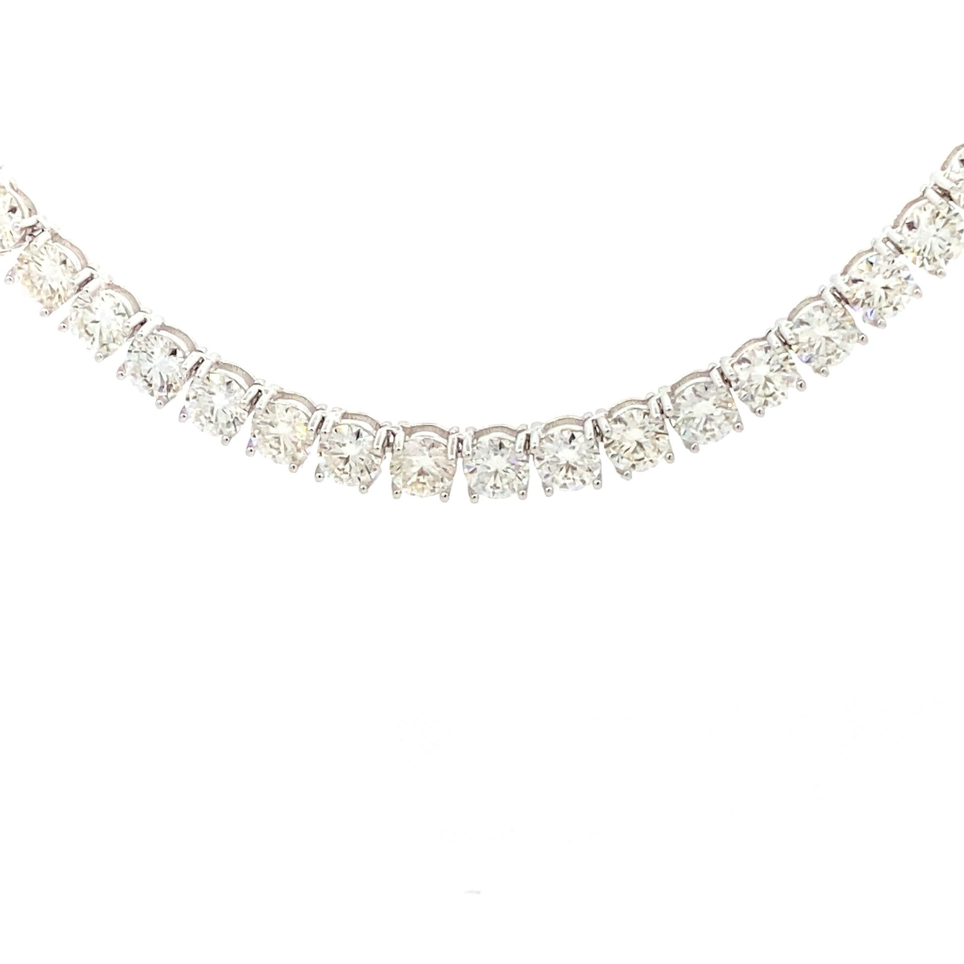 45.00ct Moissanite Tennis Necklace Sterling Silver Bids.com
