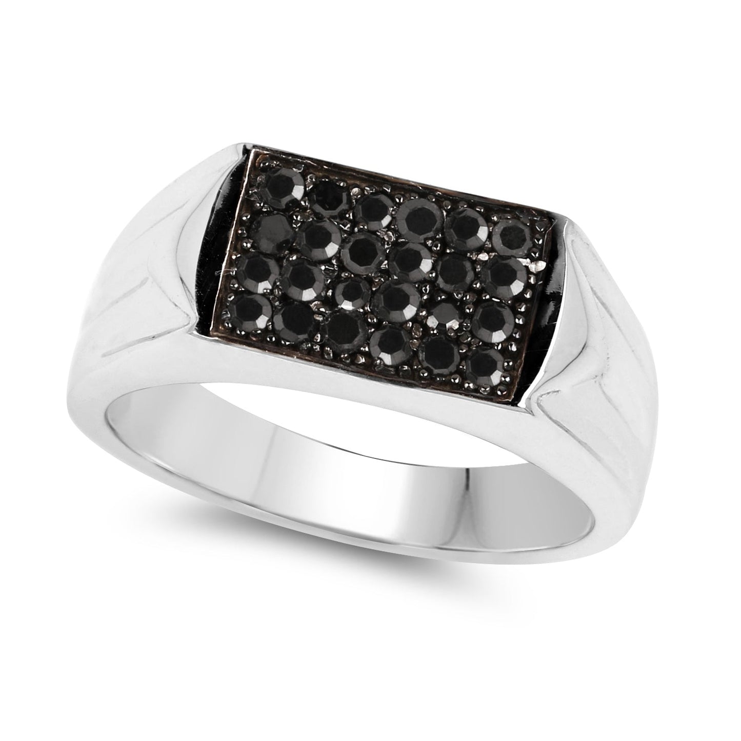 0.42 Carat Genuine Black Diamond .925 Sterling Silver Ring Bids.com