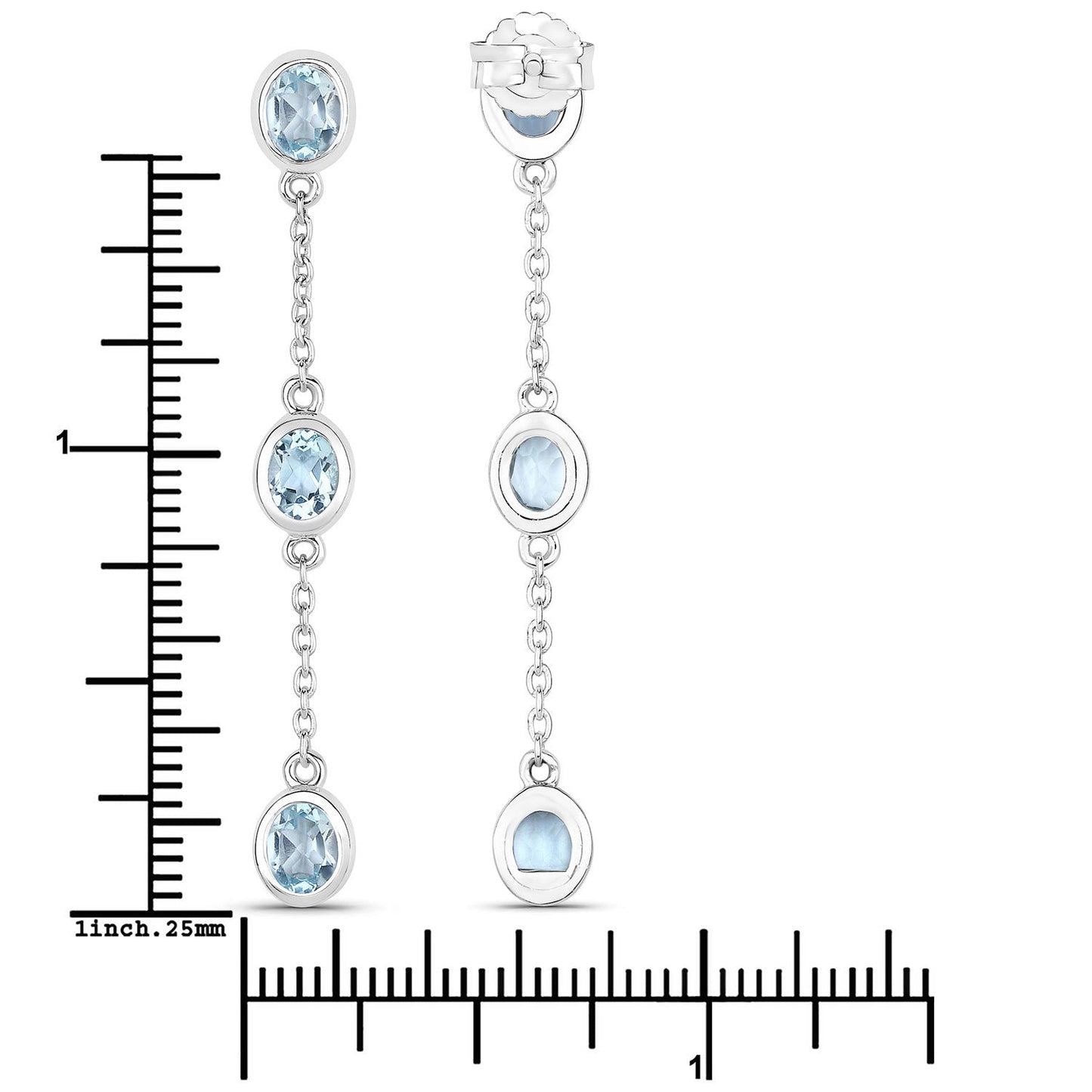 2.16 Carat Genuine Blue Topaz .925 Sterling Silver Earrings Bids.com
