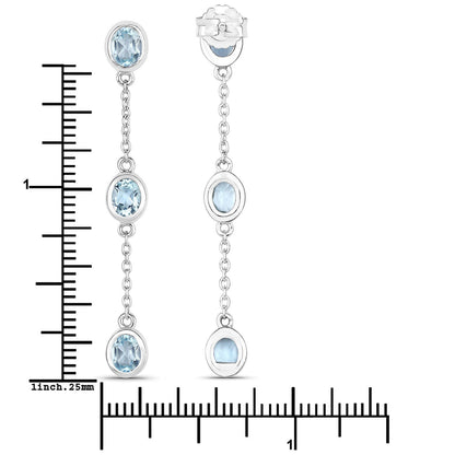 2.16 Carat Genuine Blue Topaz .925 Sterling Silver Earrings Bids.com