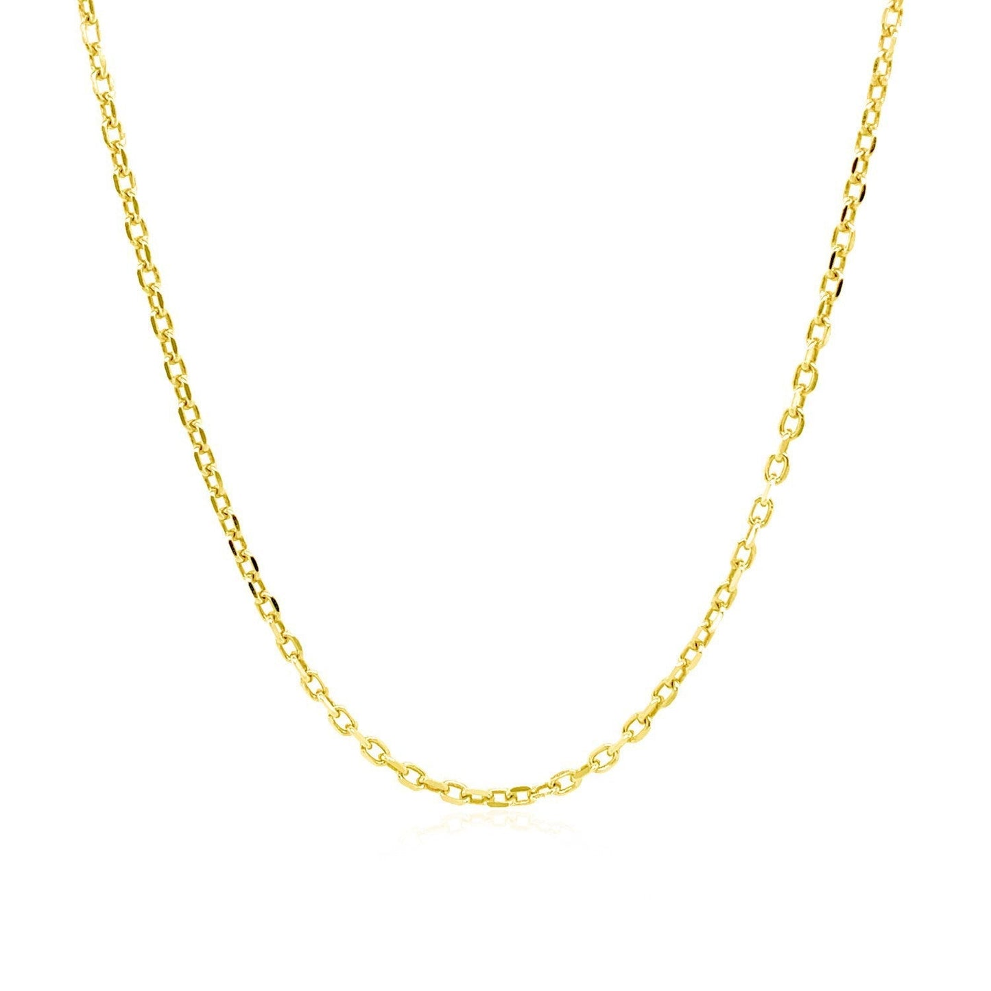 14k Yellow Gold Diamond Cut Cable Link Chain (1.50 mm) Bids.com