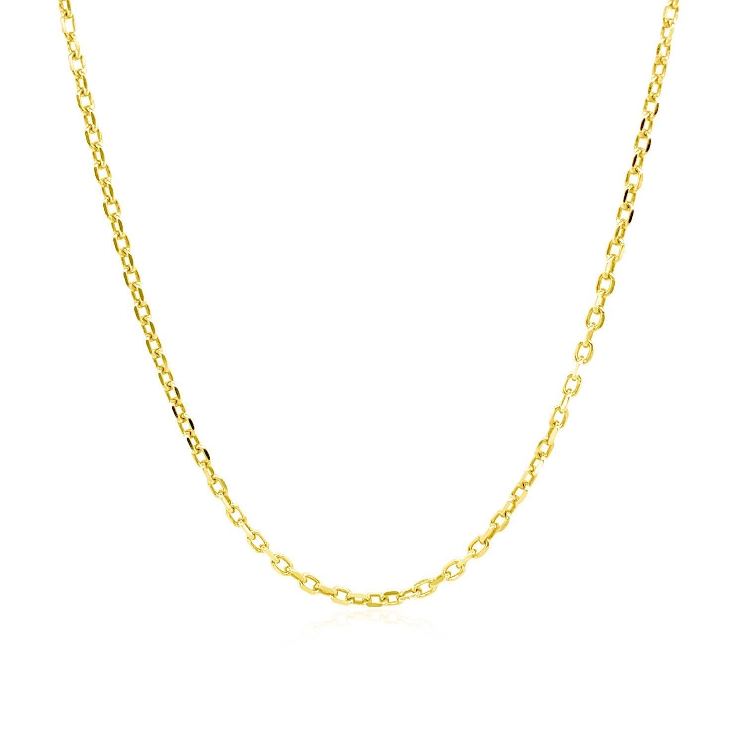 14k Yellow Gold Diamond Cut Cable Link Chain (1.50 mm) Bids.com