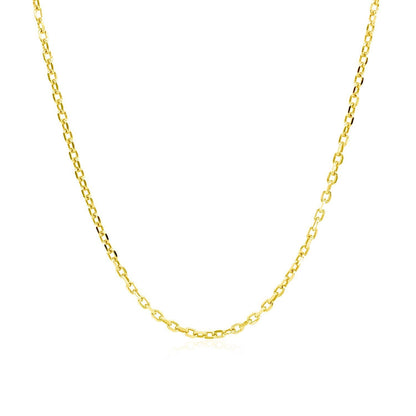 14k Yellow Gold Diamond Cut Cable Link Chain (1.50 mm) Bids.com