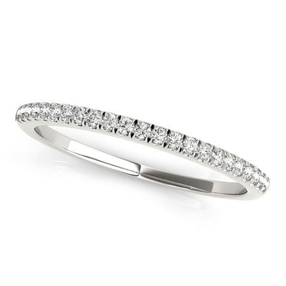 14k White Gold Classic Pave Set Diamond Wedding Band (1/8 cttw) Bids.com