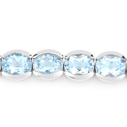 44.00 Carat Genuine Blue Topaz .925 Sterling Silver Bracelet Bids.com