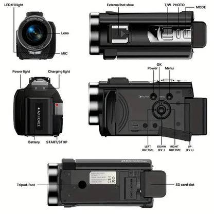 16x Zoom 1080P HD Digital Camera Bundle with 2 Batteries, 32G TF Card, Mic, Hood & Bag DailySale