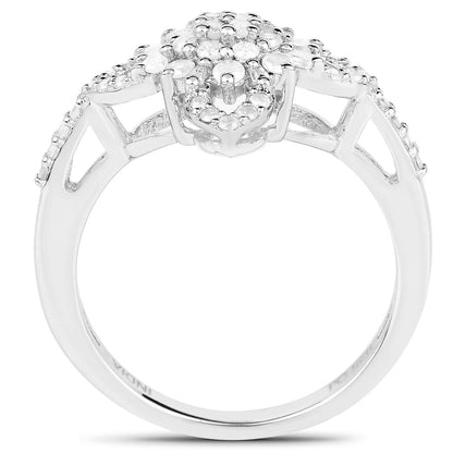 0.55 Carat Genuine White Diamond .925 Sterling Silver Ring Bids.com