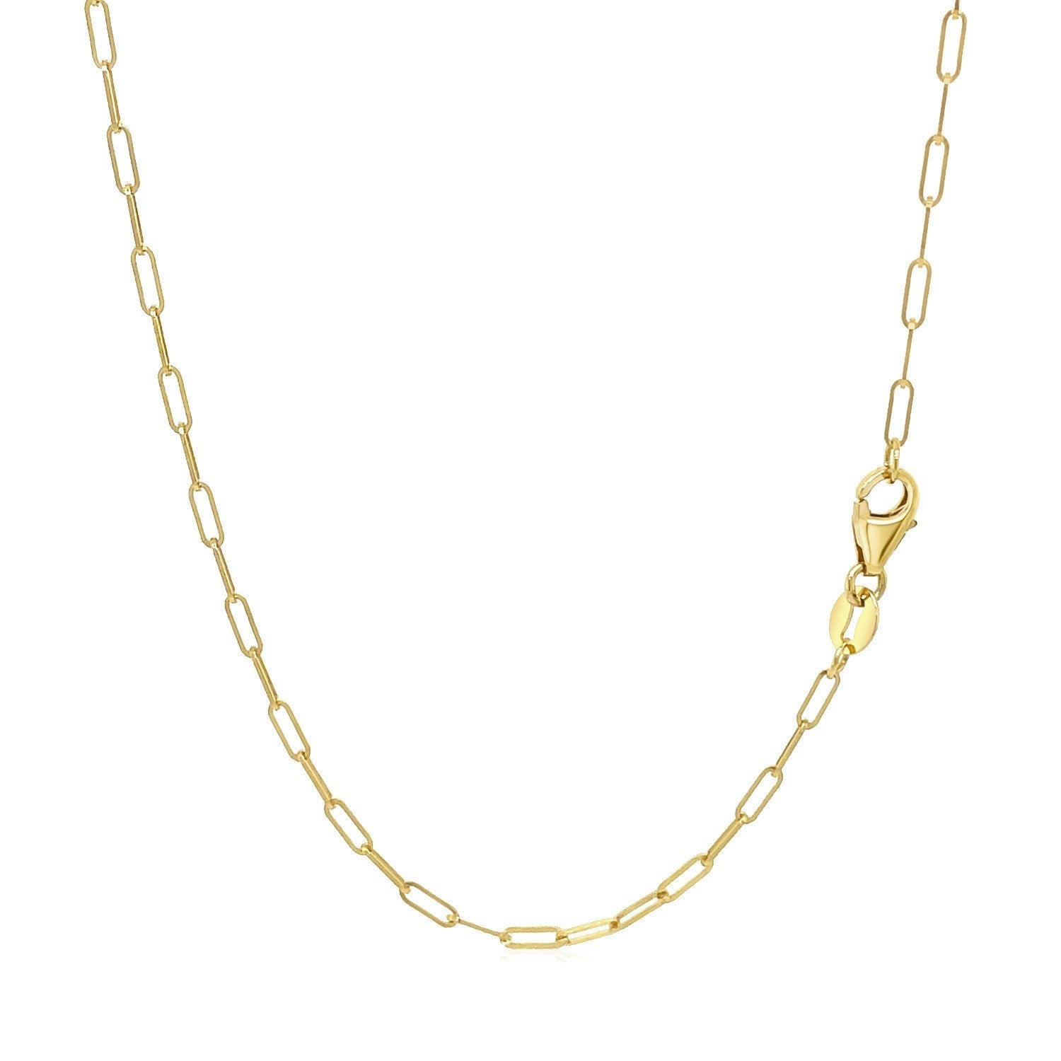 18K Yellow Gold Fine Paperclip Chain (1.50 mm) Bids.com