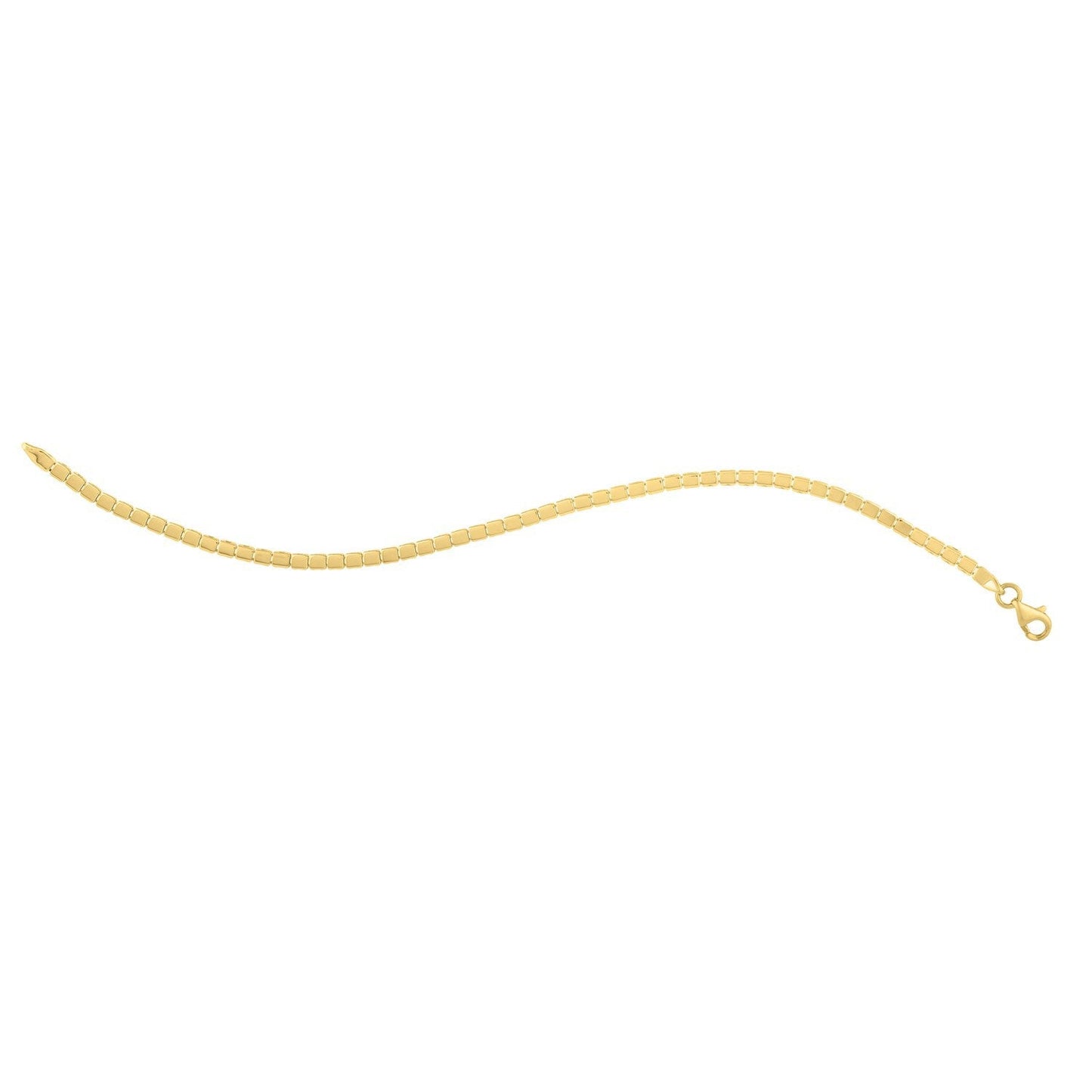 14k Yellow Gold 7 inch Mini Cube Bracelet (2.60 mm) Bids.com