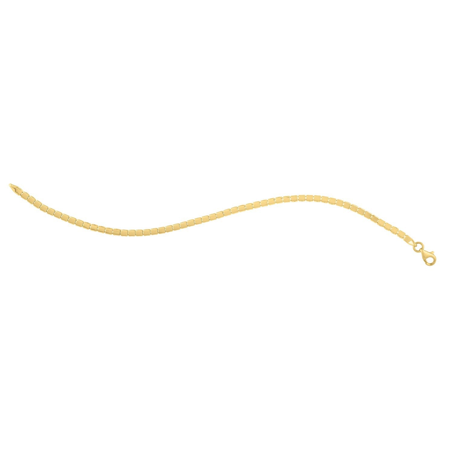 14k Yellow Gold 7 inch Mini Cube Bracelet (2.60 mm) Bids.com