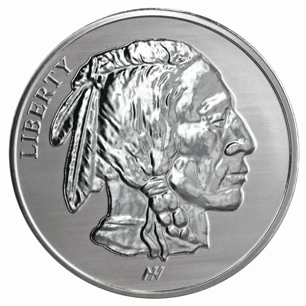 1oz .999 Fine AG Silver Round - Buffalo Indian Stamped DailySale