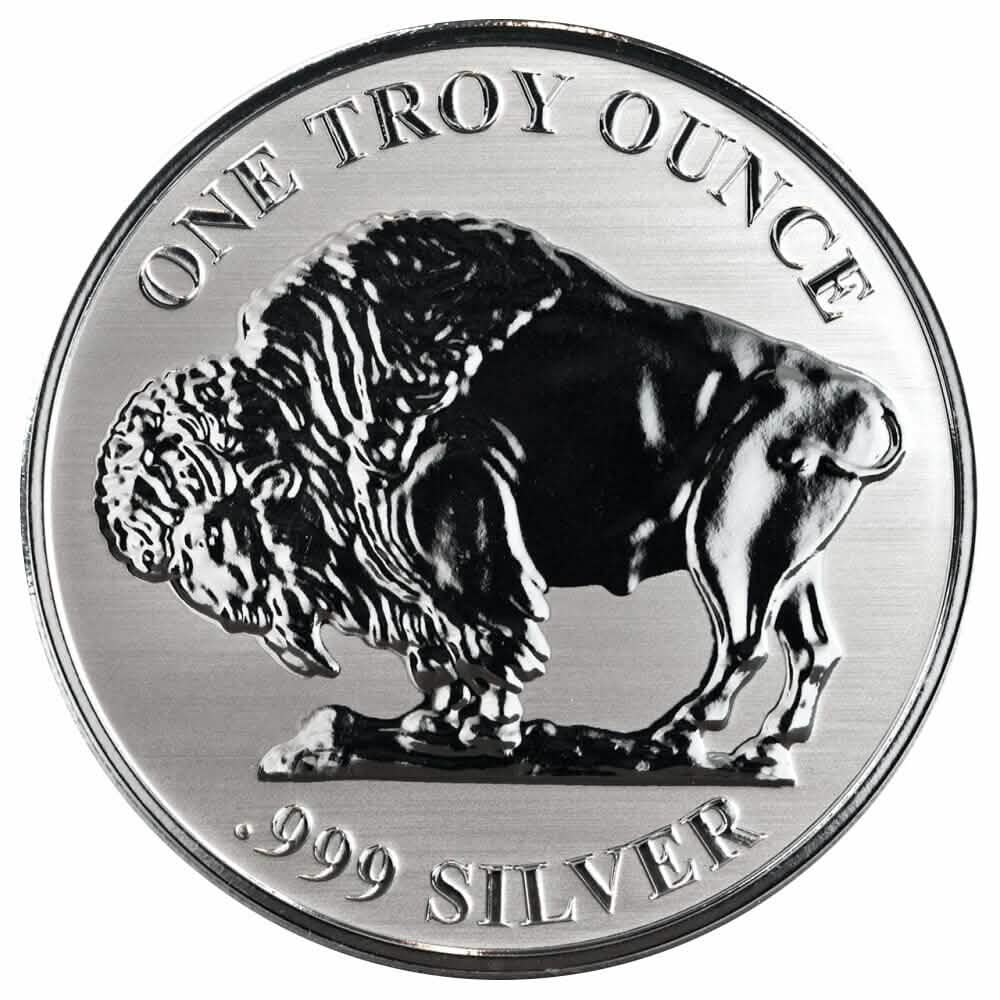 1oz .999 Fine AG Silver Round - Buffalo Indian Stamped DailySale