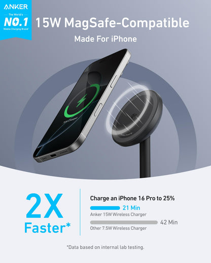 Anker MagGo Wireless Charger (Stand) with Adapter and Cable BOA Anker