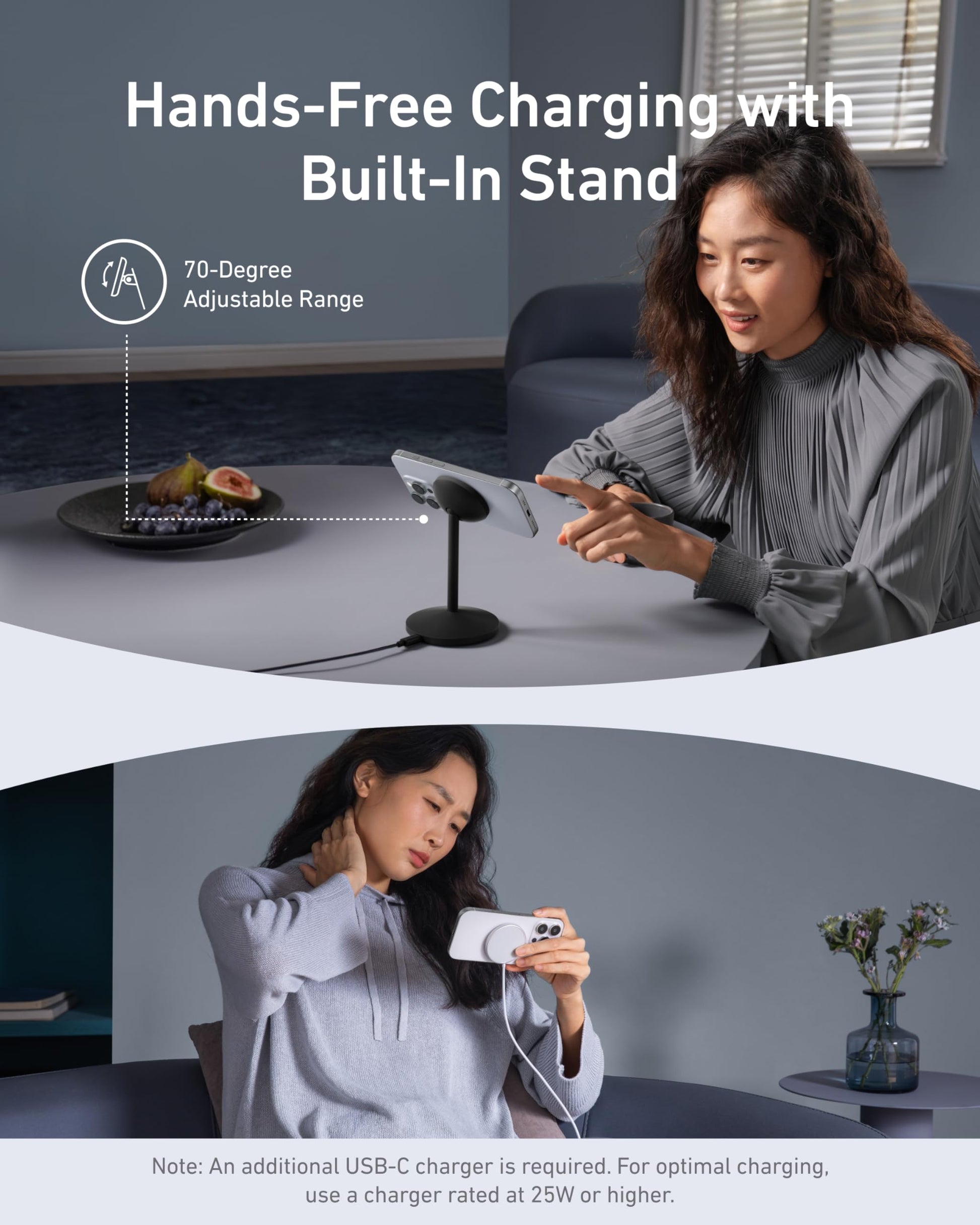 Anker MagGo Wireless Charger (Stand) with Adapter and Cable BOA Anker