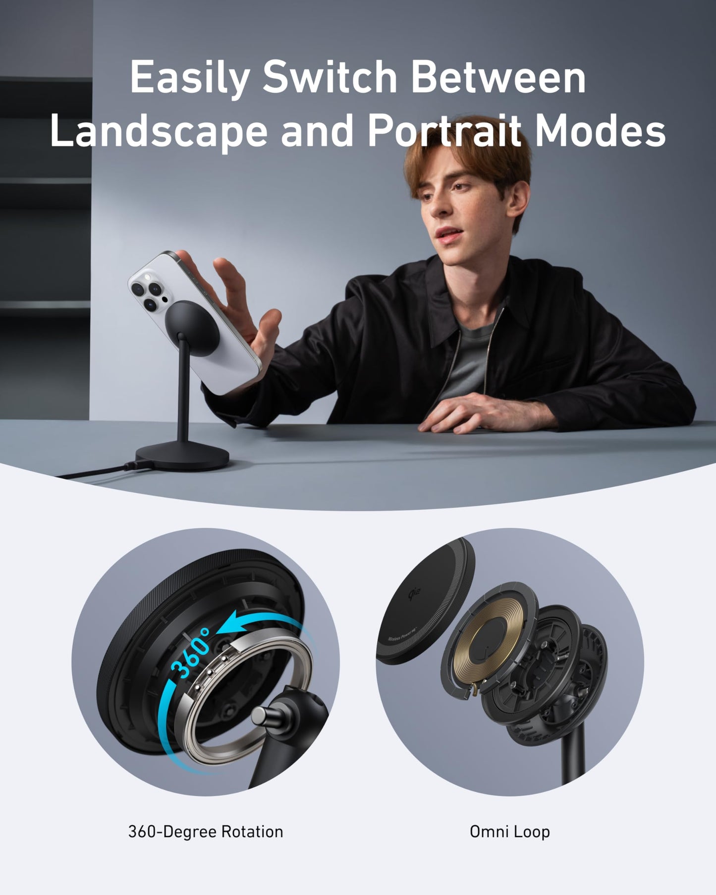 Anker MagGo Wireless Charger (Stand) with Adapter and Cable BOA Anker