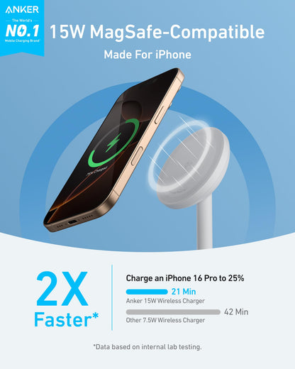 Anker MagGo Wireless Charger (Stand) with Adapter and Cable BOA Anker