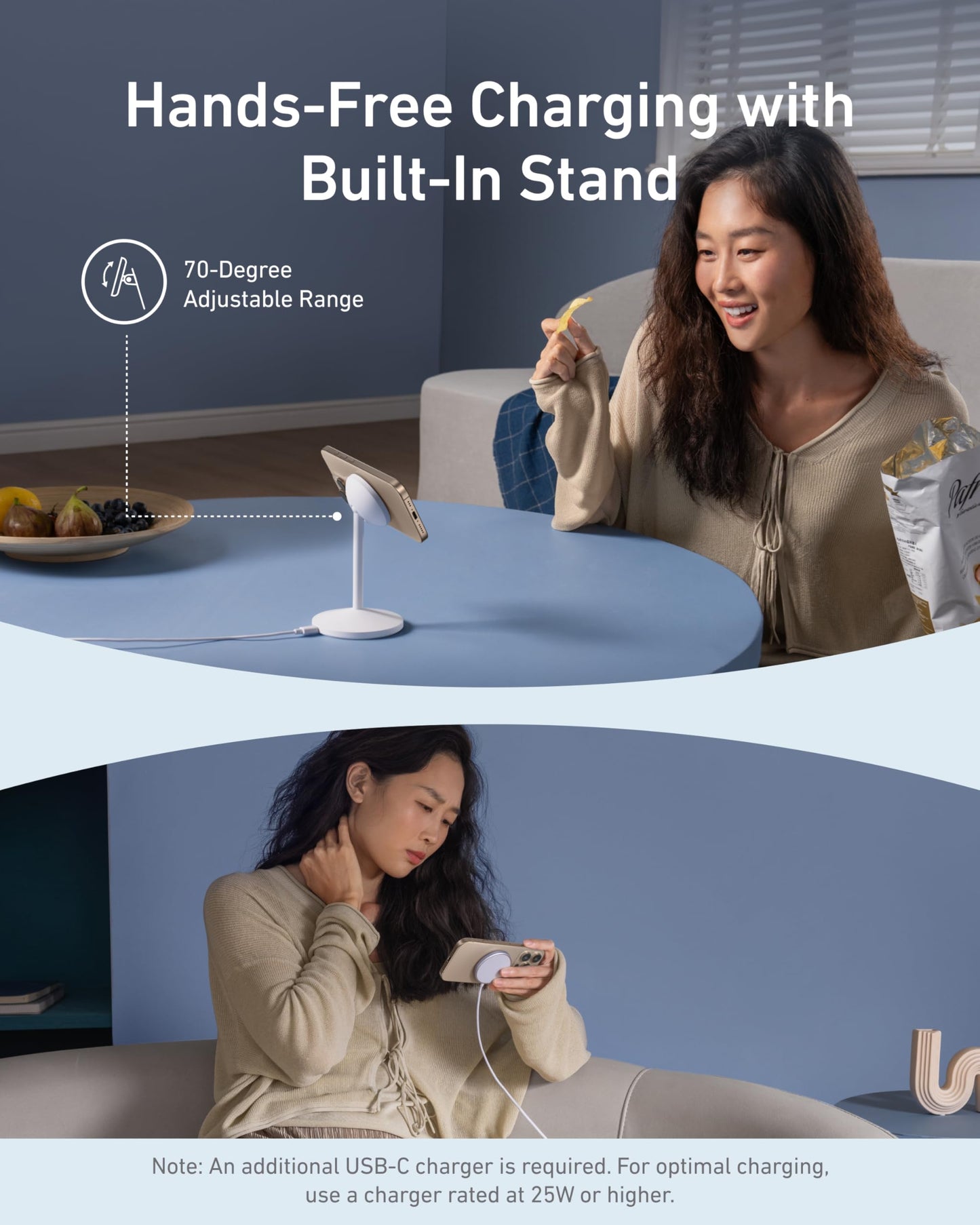 Anker MagGo Wireless Charger (Stand) with Adapter and Cable BOA Anker