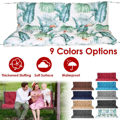 2-3 Seater Swing Cushion Replacement Swing Beach Pads with Backrest 8-Tie Straps DailySale